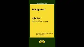 belligerent - definition and use (Word of the Day) | examreviewer