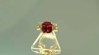 Sch&ouml;ner Spessartin Granat Goldring 6,25 ct. Kissenschliff