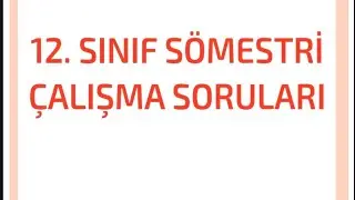 METİN YAYINLARI 12.SINIF MATEMATİK SÖMESTRİ ÇALIŞMA SORULARI
