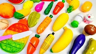 ASMR おままごと トントン♪おもちゃ 果物 カット音 Cutting Fruits Sounds ASMR with New Cutting Board Sound