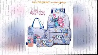 A must-have product! 4Pcs/set Lilo Stitch Backpack Lunch Bag Pencil Bag 750Ml Water Bottle Outdoor