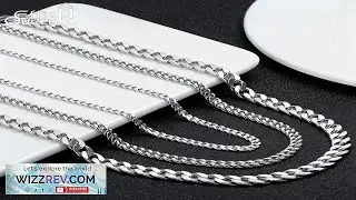 Effie Queen 925 Silver Chains 7mm Cuban Link Chain Choker Necklace Simple