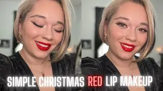 Simple Christmas Red Lip Makeup
