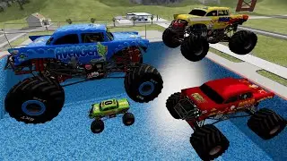 High Speed Monster Truck Epic Jump and Crash #134  | BeamNG Drive