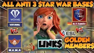 New Top 5 Th13 Anti 3 Stars War Bases + Link of  VATANG vs MKMA & H.T. FAMILY VS GOLDEN MEMBERS TH13