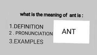 What is the meaning of ant ||| Definition of the ant || Ant meaning in English