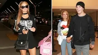 Paris Hilton Changes From Halloween Costume Before Taking Flight