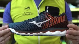 Кроссовки мужские Mizuno Wave Sky Waveknit 3 Син/Бел/Оранж за 30 секунд