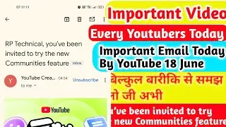 RP Technical, you&rsquo;ve been invited to try the new Communities feature | YouTube New Email Today
