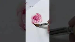Rose painting with a slant brush.