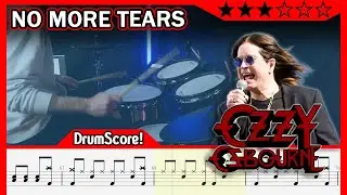 No More Tears - Ozzy Osbourne | Play-Along Drum Cover | SHEET MUSIC DRUM SCORE