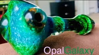 &ldquo;Green Opal Galaxy&rdquo; Glass pipe