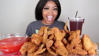 FRIED CHICKEN WITH SWEET AND SOUR SAUCE MUKBANG!!
