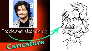 😂😂 Ali Fazal, Funny Face 😜😜 freehand caricature 😃 Mirzapur series 👌 Bollywood actor