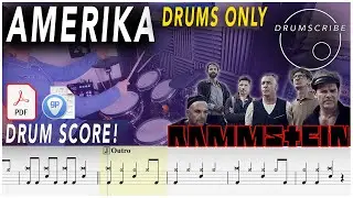 Amerika (DRUMS ONLY) - Rammstein | DRUM SCORE Sheet Music | #124 DRUMSCRIBE