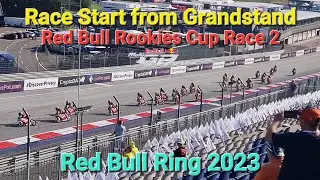Start Red Bull Rookies Cup Race 2 2023 @Red Bull Ring from Grandstand Turn 1
