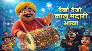 देखो देखो कालू मदारी आया 🌊🐻 | Underwater Dancing Bear Show | Hindi Rhymes for Kids