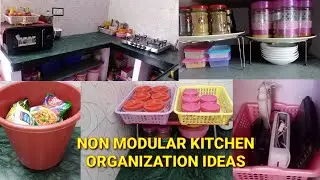 INDIAN NON MODULAR KITCHEN ORGANISATION IDEAS| HOW TO ORGANISE SMALL KITCHEN