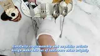 Highly mirror unique design stainless steel #cutlery set#wedding #foryou #homedecor