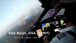 Landing Van Nuys, California (KVNY - Sunset Arrival) - Bombardier Global 6000