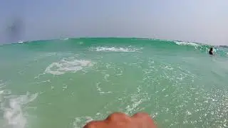 playing with my action camera in water