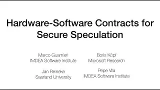 Hardware-Software Contracts for Secure Speculation