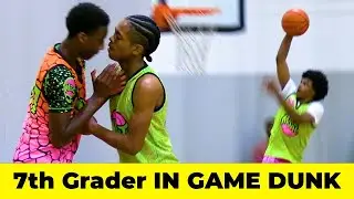 DUNKING ALREADY?  7th Grader DUNKS in GAME at MSHTV Camp