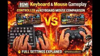 BGMI Keyboard & Mouse Gameplay 🔥 Controller vs Keyboard Mouse Comparison | Full Settings #shortlive