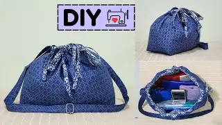 Como Fazer Bolsa Saco Fácil | Passo a Passo de Costura - Easy Drawstring Bag | Sewing Step by Step