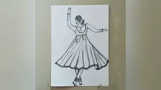How to draw dancing girl pencil sketch|| step by step pencil sketch tutorial.