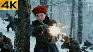 【4K】2026 боевик: Киллеры атакуют шпионку в снегу, но она перебивает их одним пистолетом