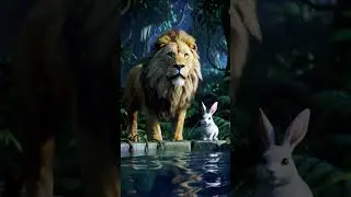 How a Clever Rabbit Outsmarted the Lion 🦁🐰 | Jungle Moral Story #shorts #AnimaleTale