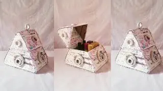 Best makeup organizer||DIY mini cosmetic storage box from waste paper||