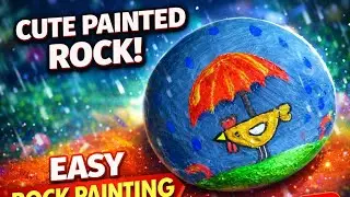 Easy Rock Painting for Kids & Beginners | Cute Painted Rock || ASMR || DIY