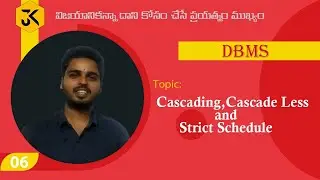 6.6 DBMS - Transaction Management || Cascading, Cascade less and Strict Schedules || RGUKT SKLM