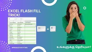 Excel-la Auto Fill Trick! | Flash Fill Shortcut | Excel Tamil Tips #excel #exceltips