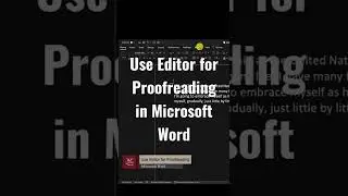 [ENG| Microsoft Word #7] Use Editor for Proofreading | Check grammar, suggestions, and more #shorts