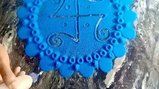 Unique and attractive rangoli design ||Rangoli art for beginners|| Easy and amazing border Rangoli