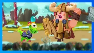 Dino Bash 2: Max Level Lil Spitty vs Big Tank Cavemen