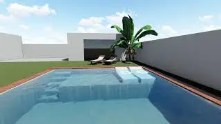 Renderizado 3D para piscina con proyecto en Rota.