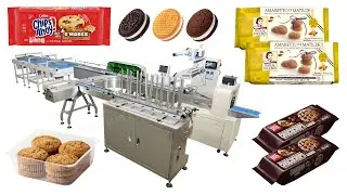 Automatic Biscuit Cookies Baked Food Feeding in Tray Packaging Line