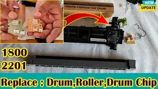 How to replace Drum & cleaning Blade & Drum chip in Kyocera TK -1800/2201 Multifunction printer