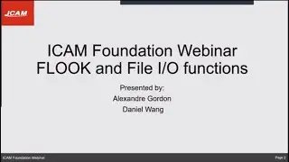 ICAM Foundation Webinar VII: Learn how to use FLOOK look-ahead function