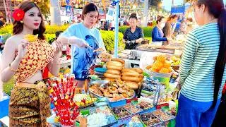 Best CAMBODIAN Street Food 2026! Amazing Walking Tour at Riverside Food Market, Phnom Penh City
