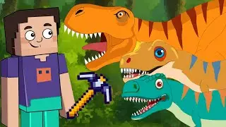 Minecraft Song |🦖T-rex And Spinosaurs Dinosaurs Adventure Edition - Preschool Songs & Nursery Rhymes