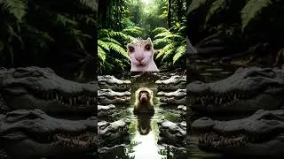 Lost Monkey Surrounded by Crocodiles 😂🐒🐊 | Funny Wildlife Short I Wildlife Miracles