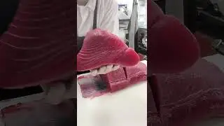 Cutting fish meat so peacefully with sharp knife edge