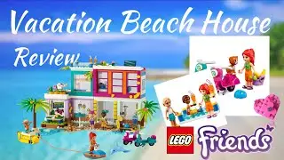 Lego Friends Beach Vacation 🏖️ in Heartlake City 💜, Lego Friends vacation Beach House review 41709