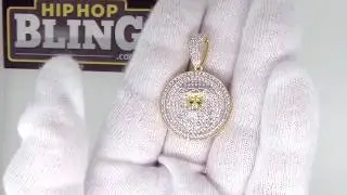 Bling Bling Mini Gold Jesus CZ Circle Pendant MBP1030G