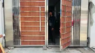Laxmi Glass and plywood OFS, New Gate work for shop , HPL Panel !!9655634379 #steelgate #maingate ,